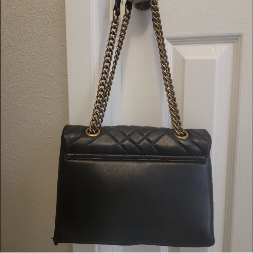 Kurt Geiger Black Quilted Crossbody Bag with Chain Strap